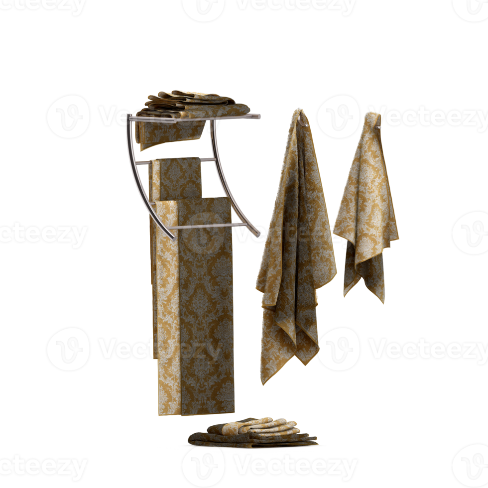 Isometric towels 3D isolated render png