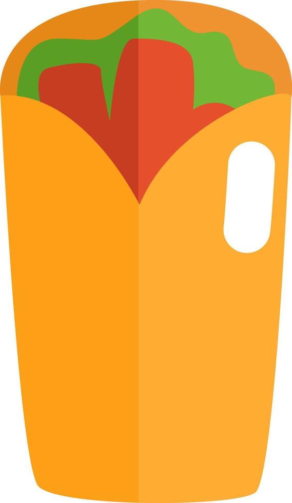 shawarma de comida rápida, ilustración, vector, sobre un fondo blanco. vector