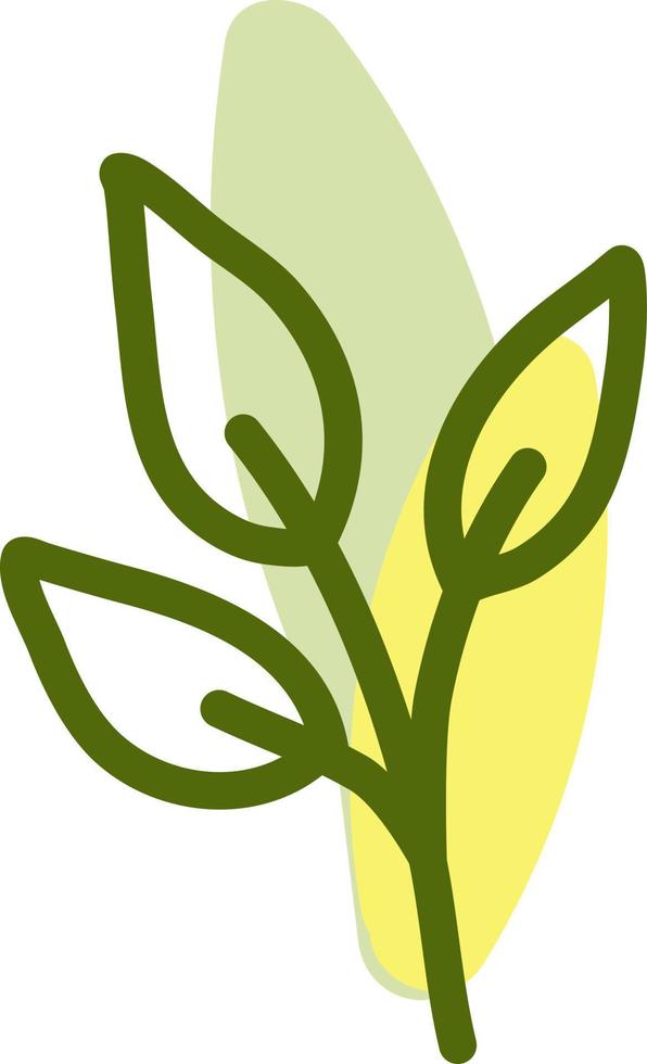 Green leaf, illustration, vector on a white background.