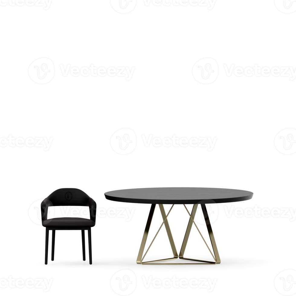Isometric Table set front 3D render png