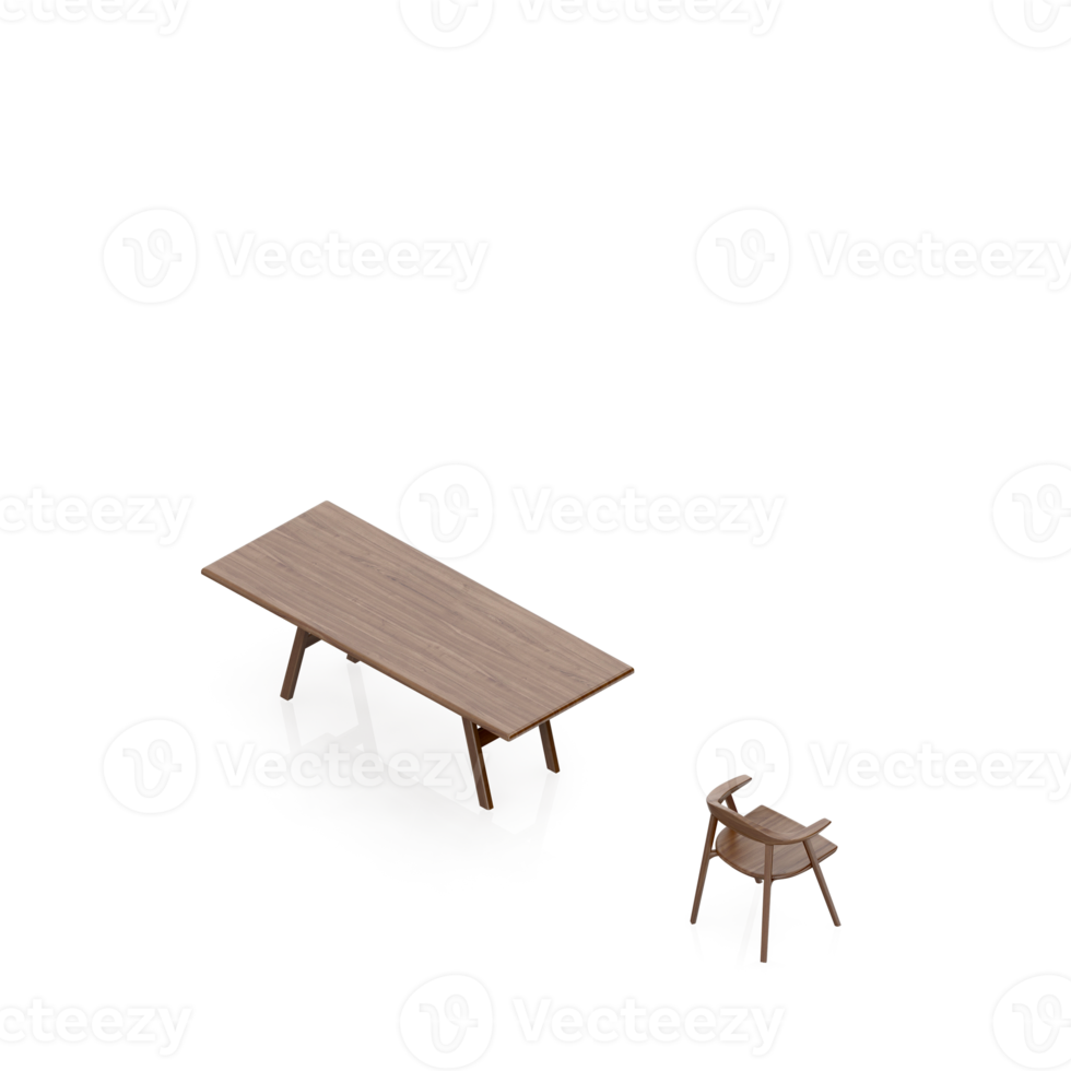Isometric Table set Perspective 3D render png