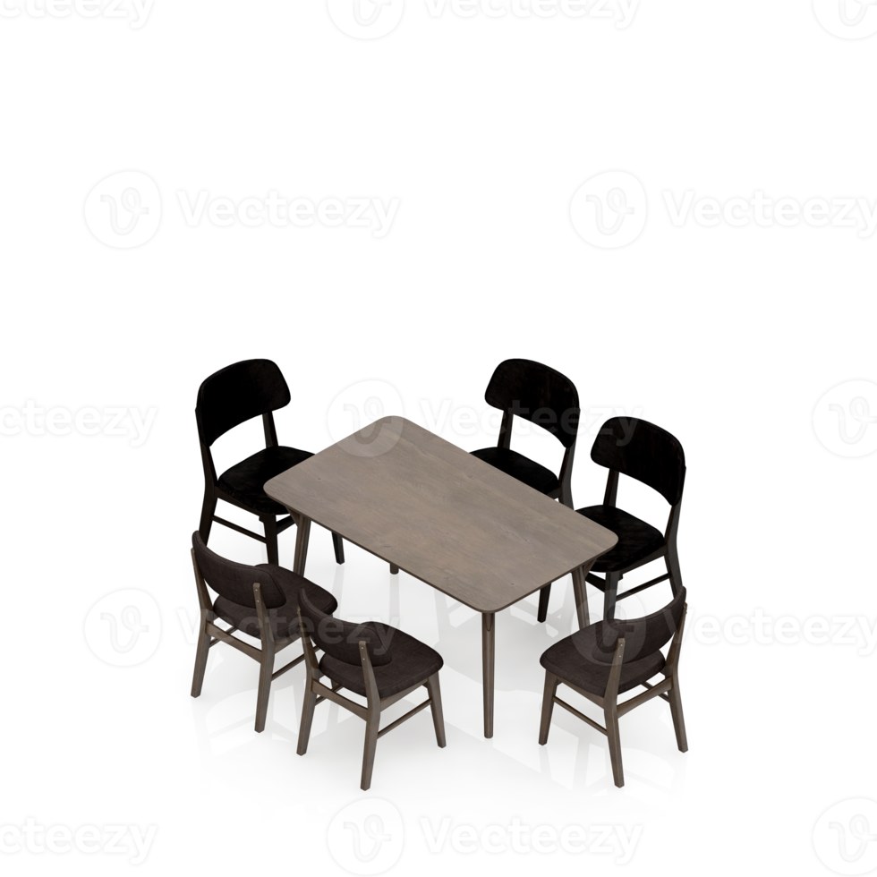 Isometric Table set Perspective 3D render png