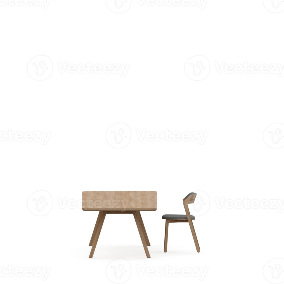 Isometric Table set front 3D render png