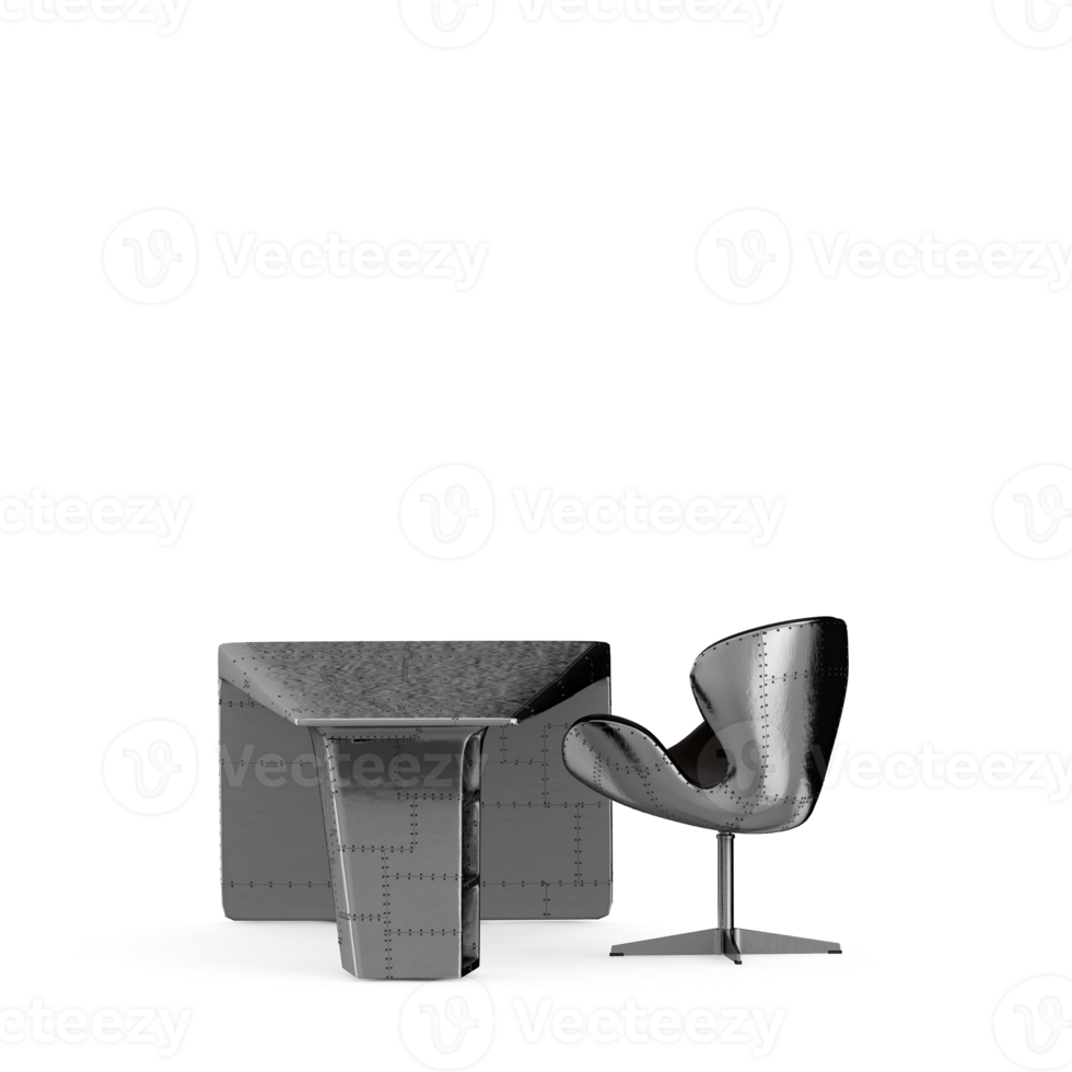 Isometric Table set front 3D render png