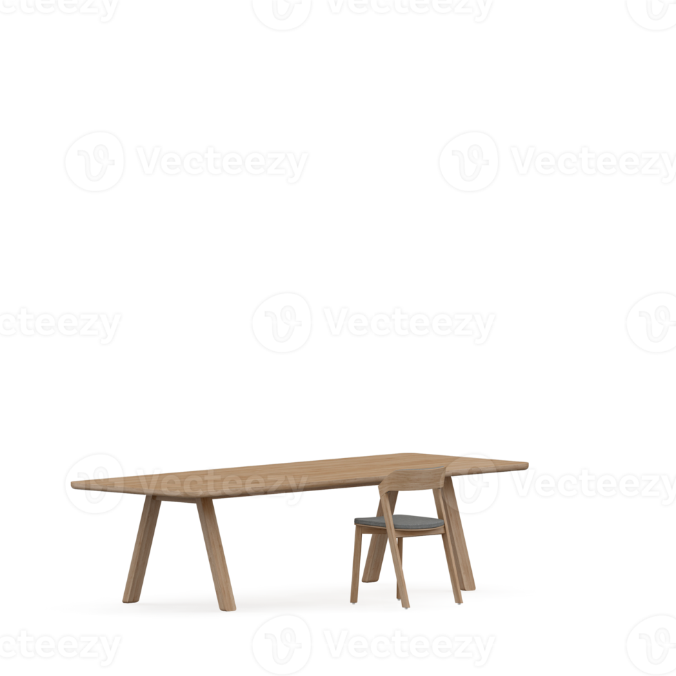 Isometric Table set front 3D render png