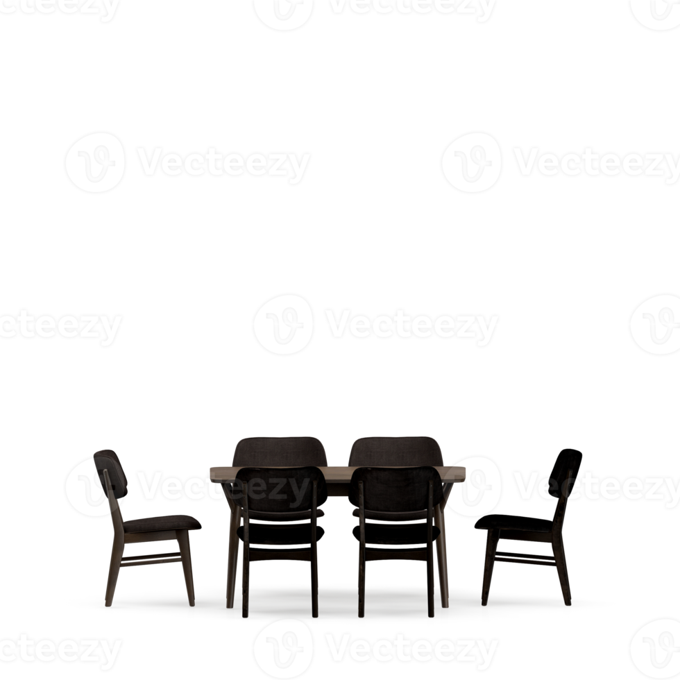 Isometric Table set front 3D render png