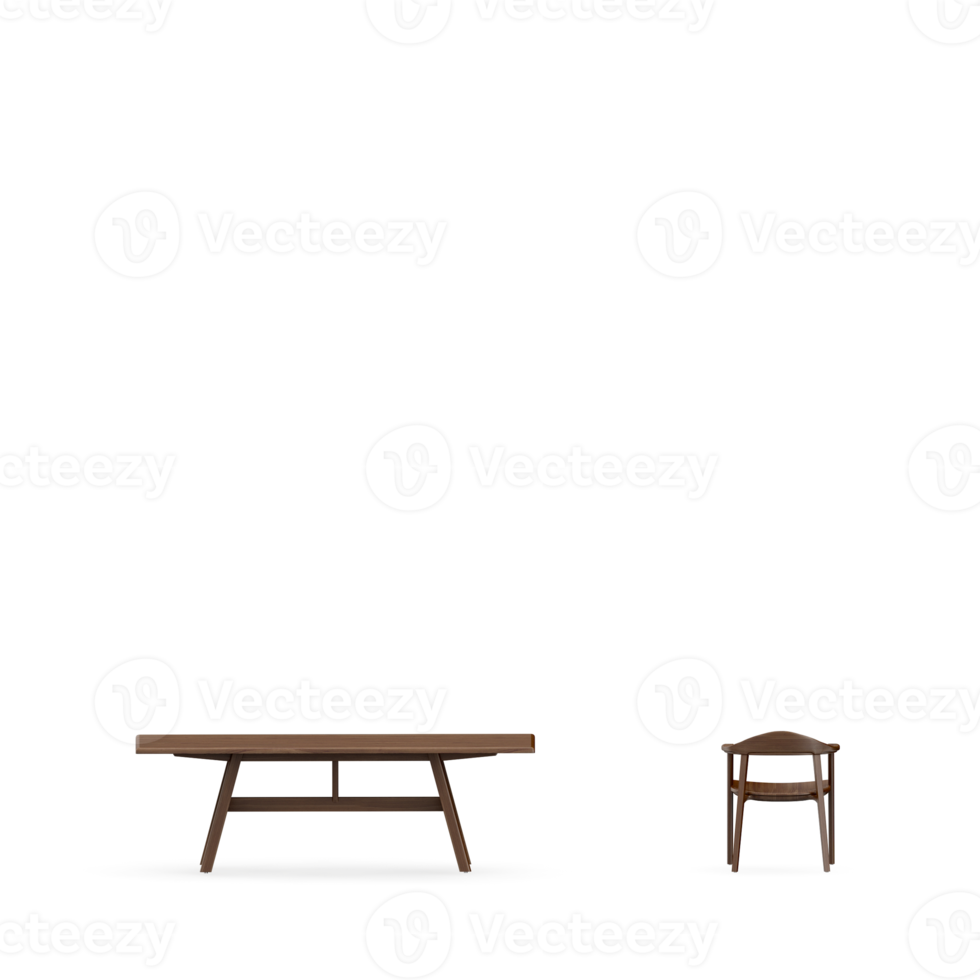 Isometric Table set front 3D render png