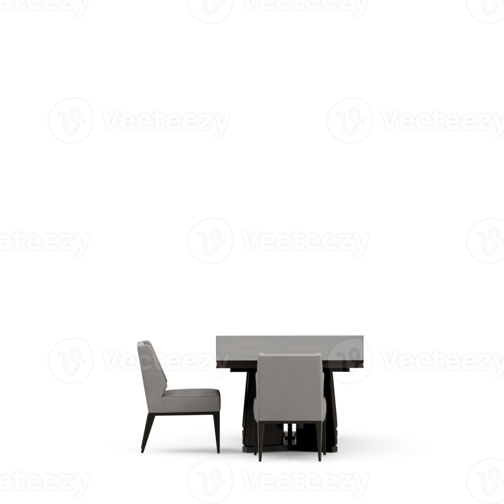 Isometric Table set front 3D render png