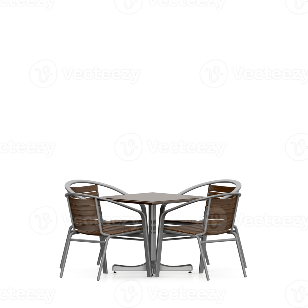 Isometric Table set front 3D render png