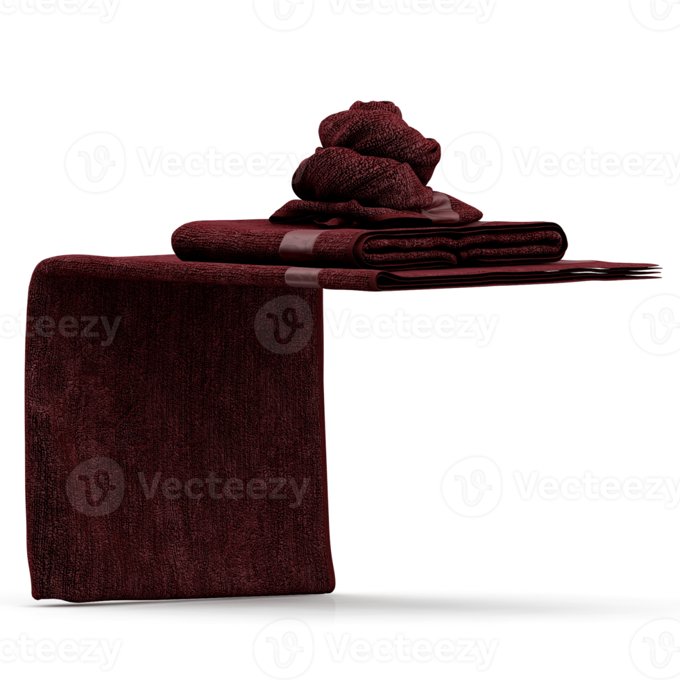 Isometric towels 3D isolated render png