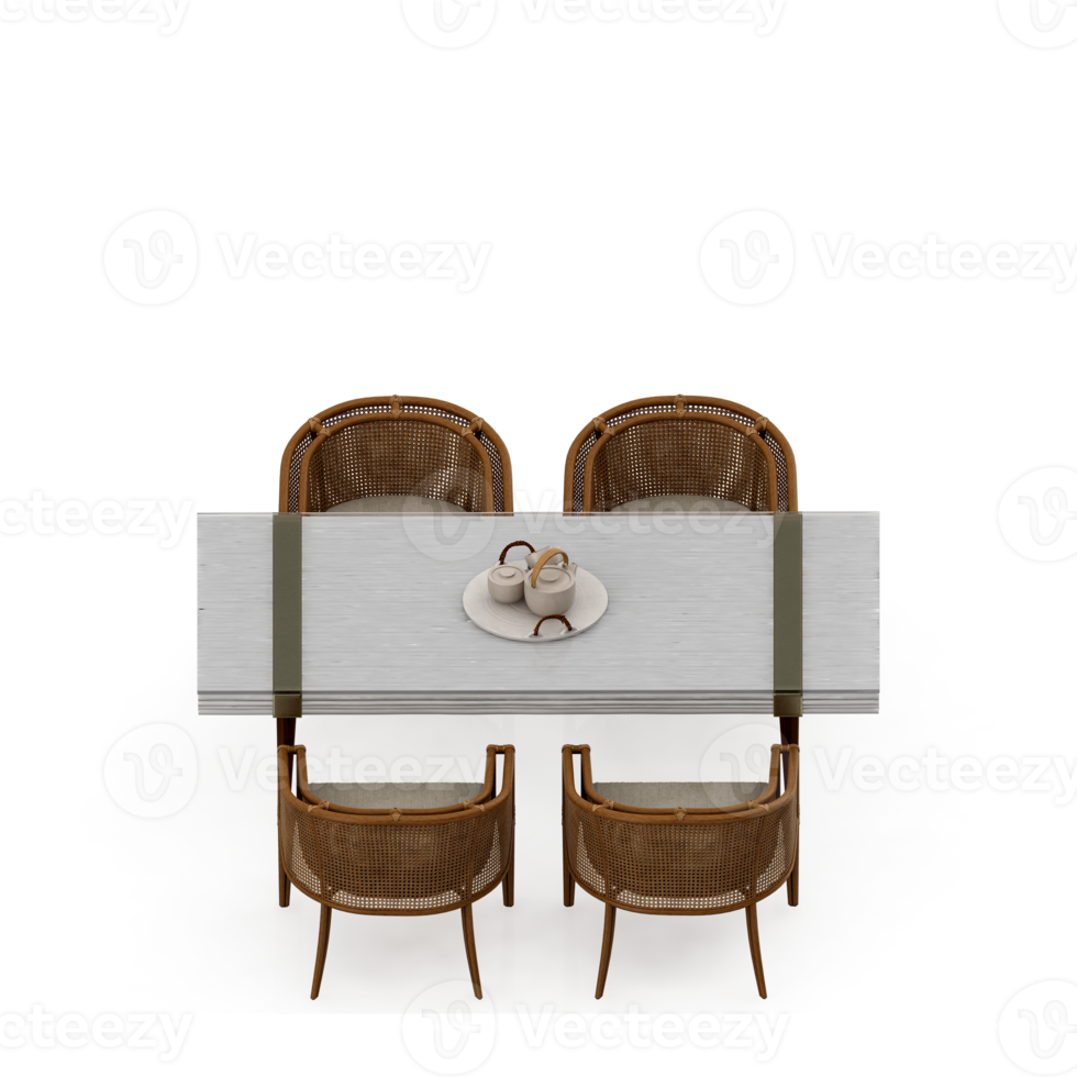 Isometric Table set Perspective 3D render png