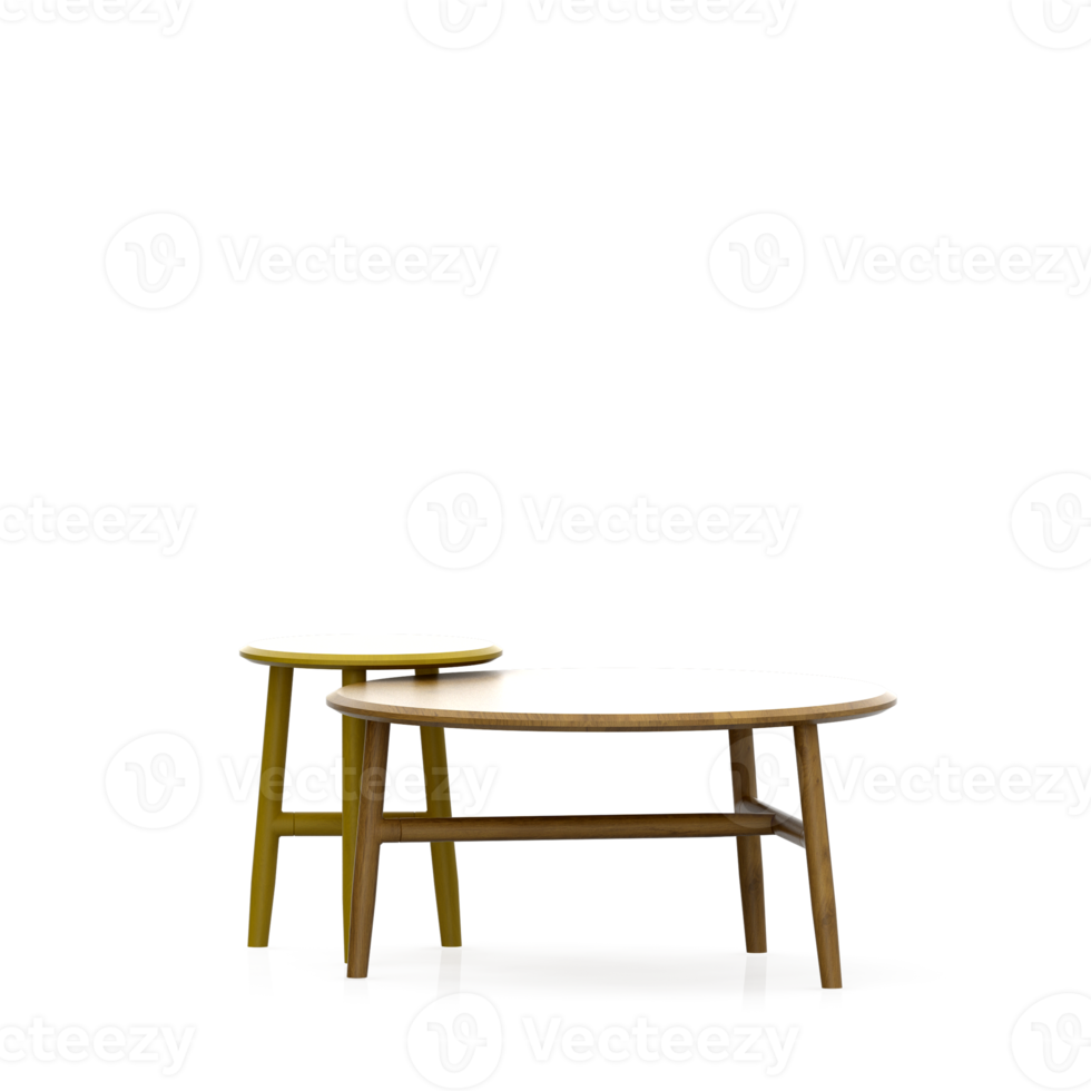 Isometric Table set front 3D render png