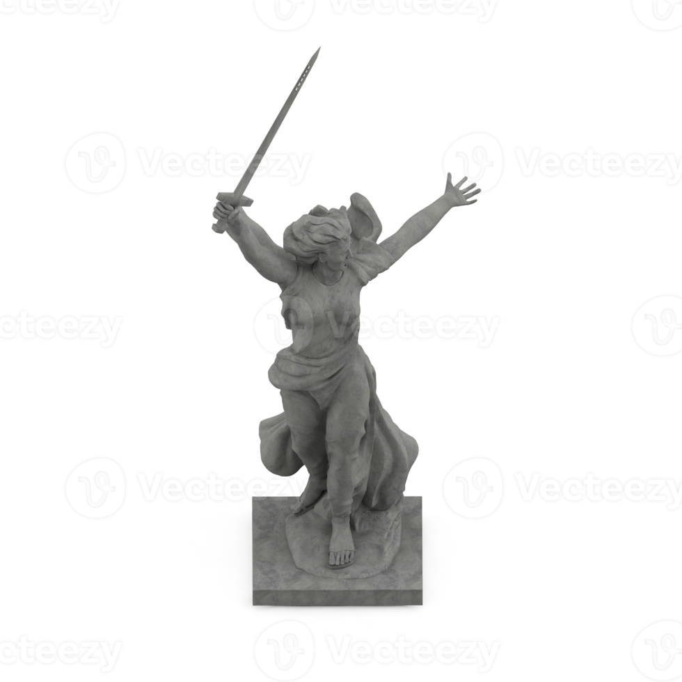 Isometric Statue 3D isolated render png