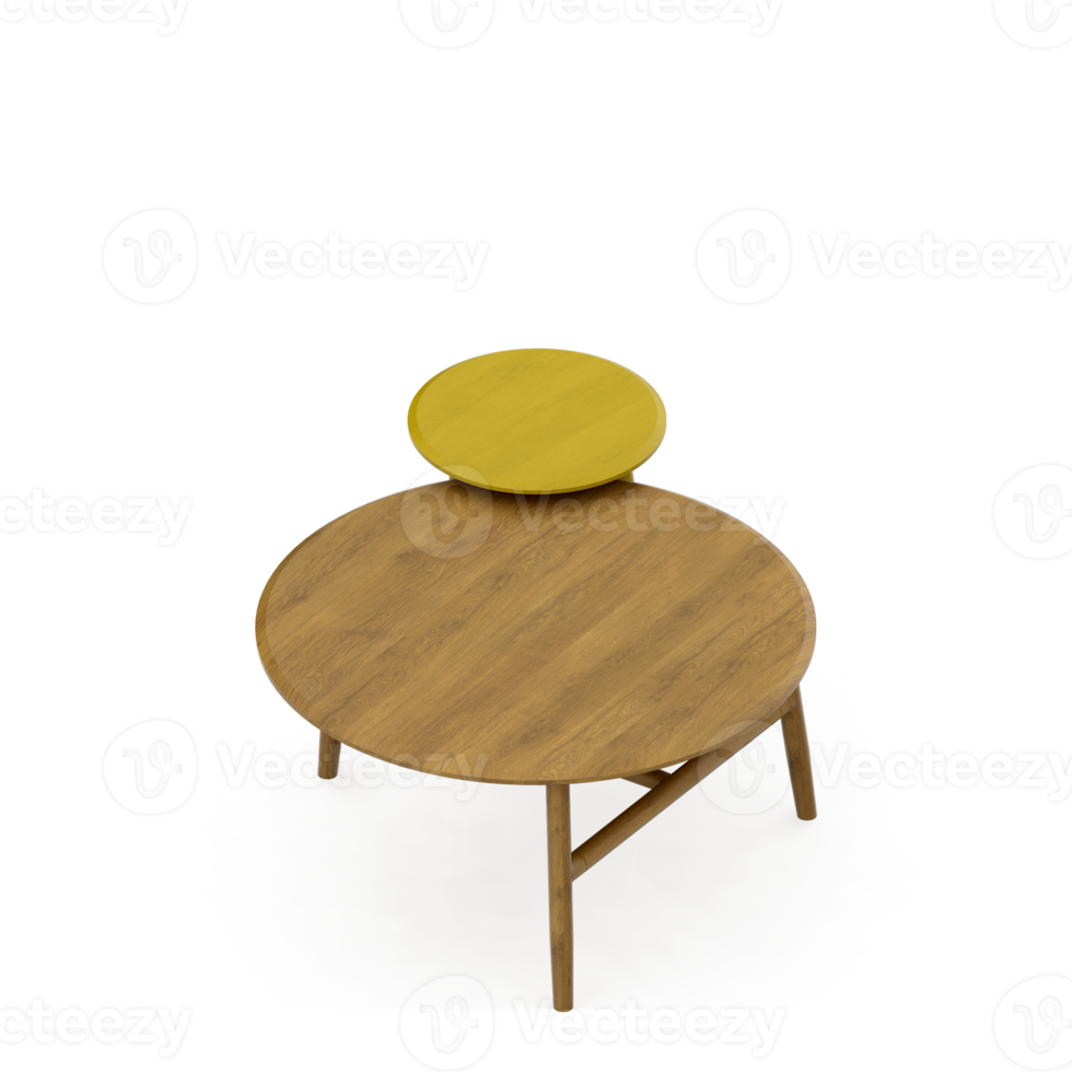 Isometric Table set Perspective 3D render png