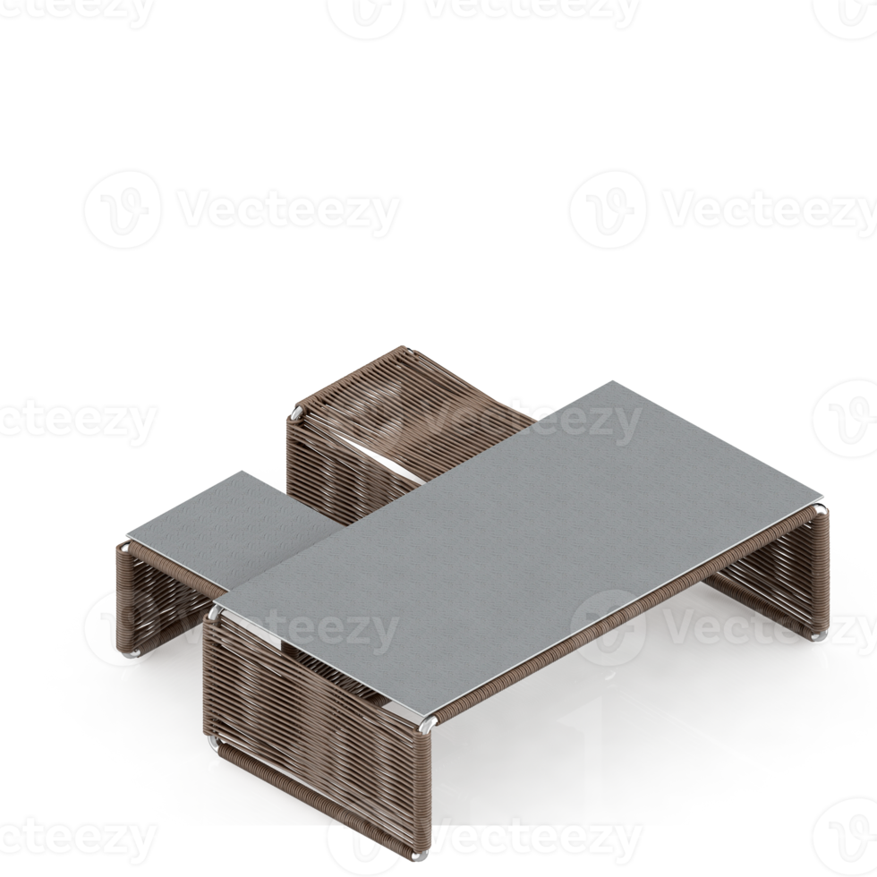 Isometric Table set Perspective 3D render png