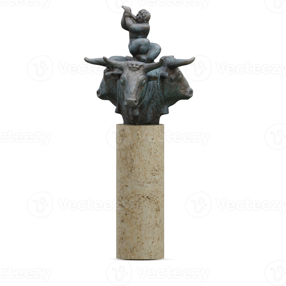 Isometric Statue 3D isolated render png