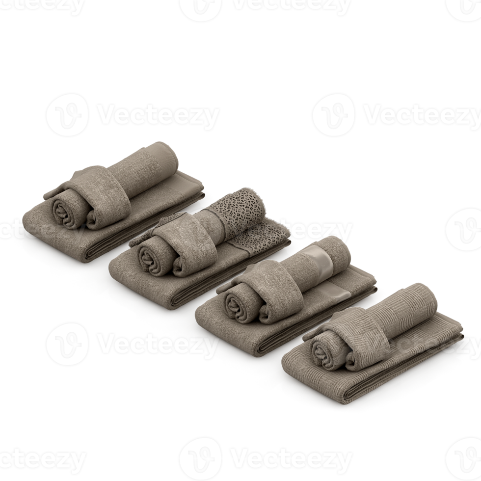 Isometric towels 3D isolated render png
