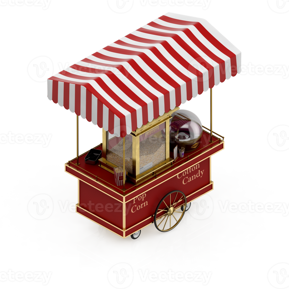 Isometric Street food 3d Render png