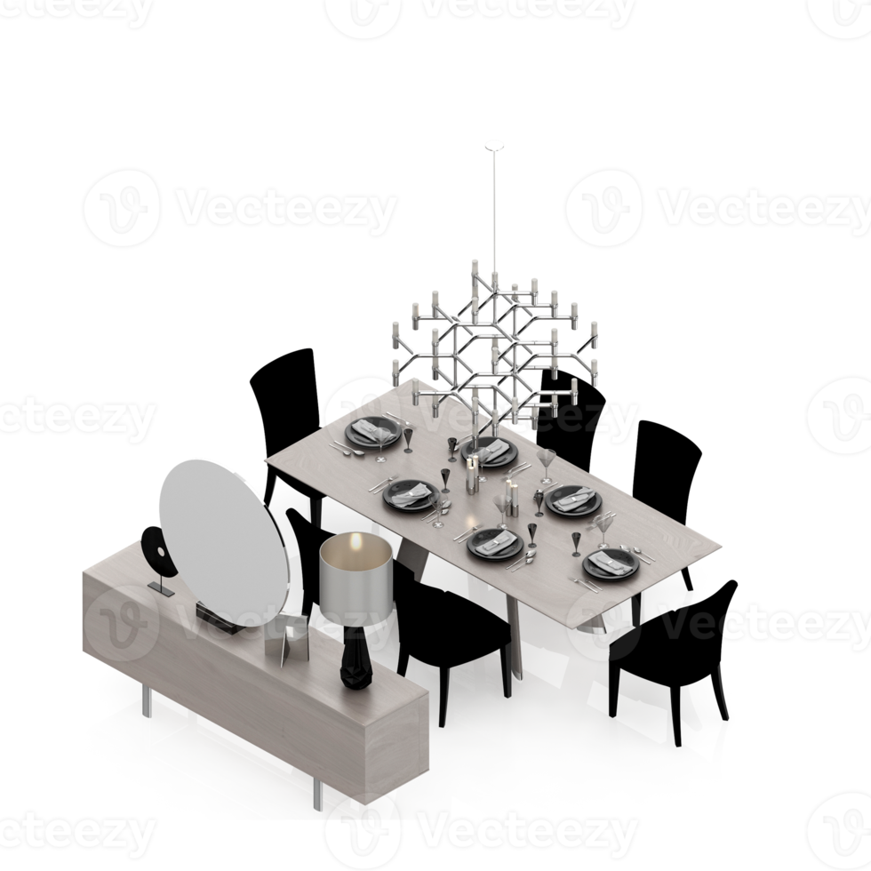 isometrisk tabell uppsättning perspektiv 3d framställa png