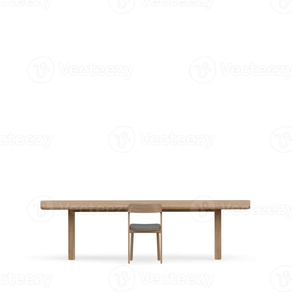 Isometrischer Tischsatz vorne 3D-Rendering png