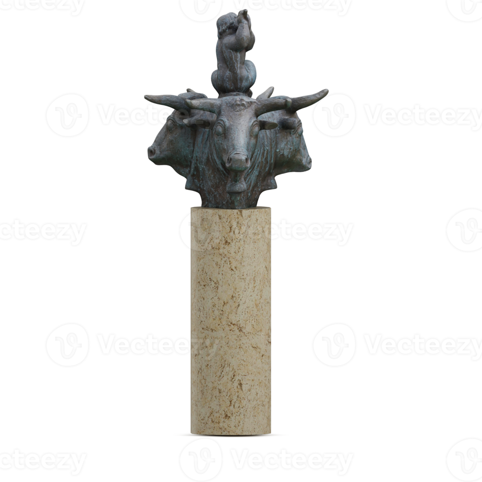 renderizado aislado 3d de estatua isométrica png