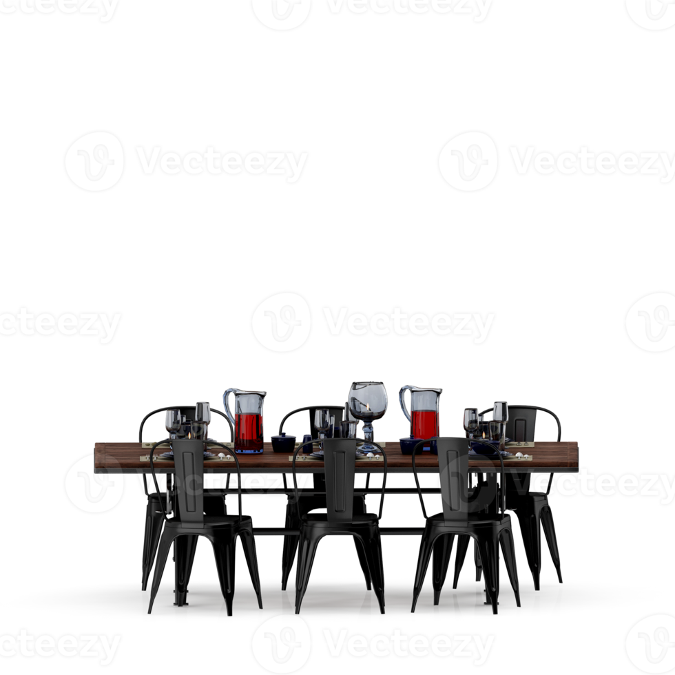 isometrisk tabell uppsättning främre 3d framställa png