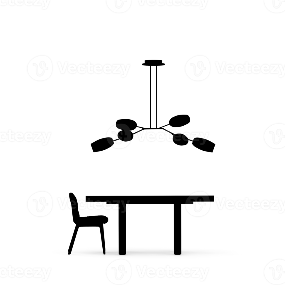 isometrische tafel reeks voorkant 3d geven png