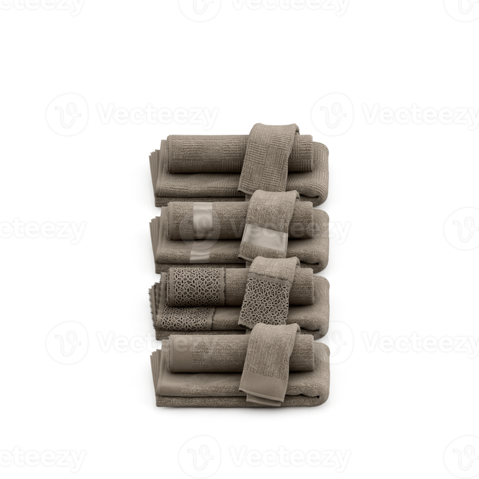 Isometric towels 3D isolated render png
