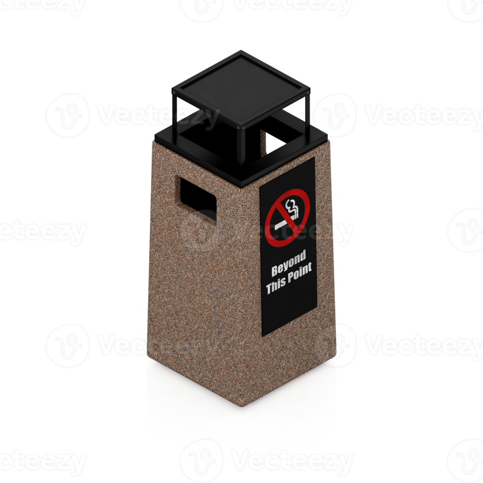 Isometric Trash Cans 3D Render png