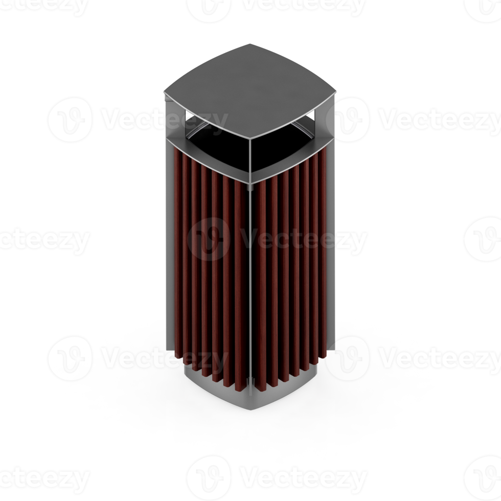 Isometric Trash Cans 3D Render png