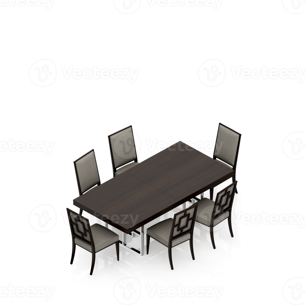 Isometric Table set Perspective 3D render png