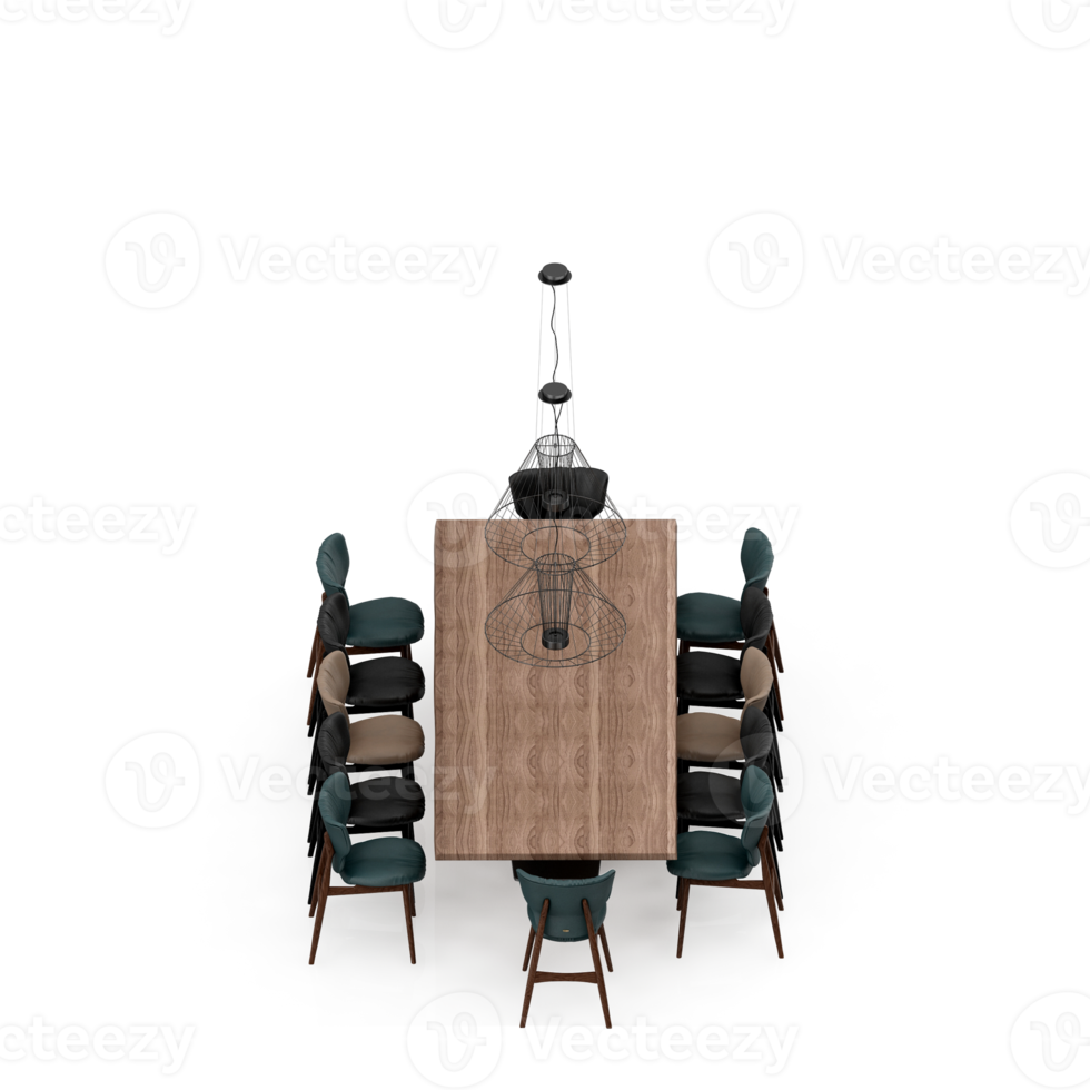 Isometric Table set Perspective 3D render png