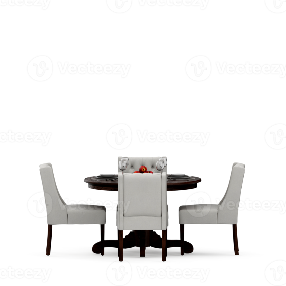 Isometric Table set Perspective 3D render png