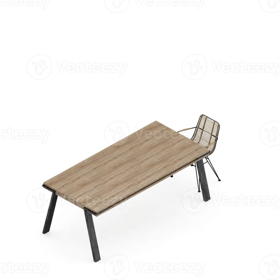 Isometric Table set Perspective 3D render png