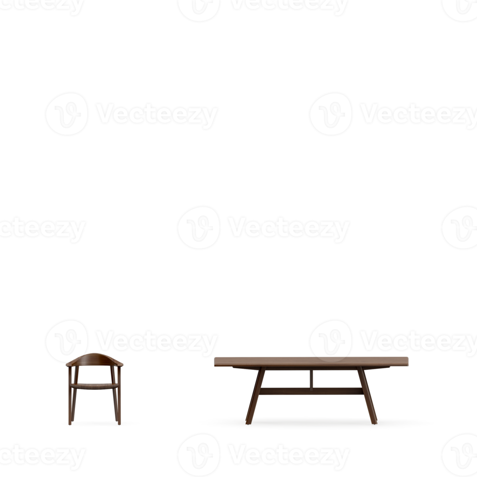Isometric Table set front 3D render png