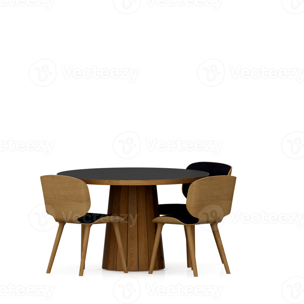 Isometric Table set front 3D render png