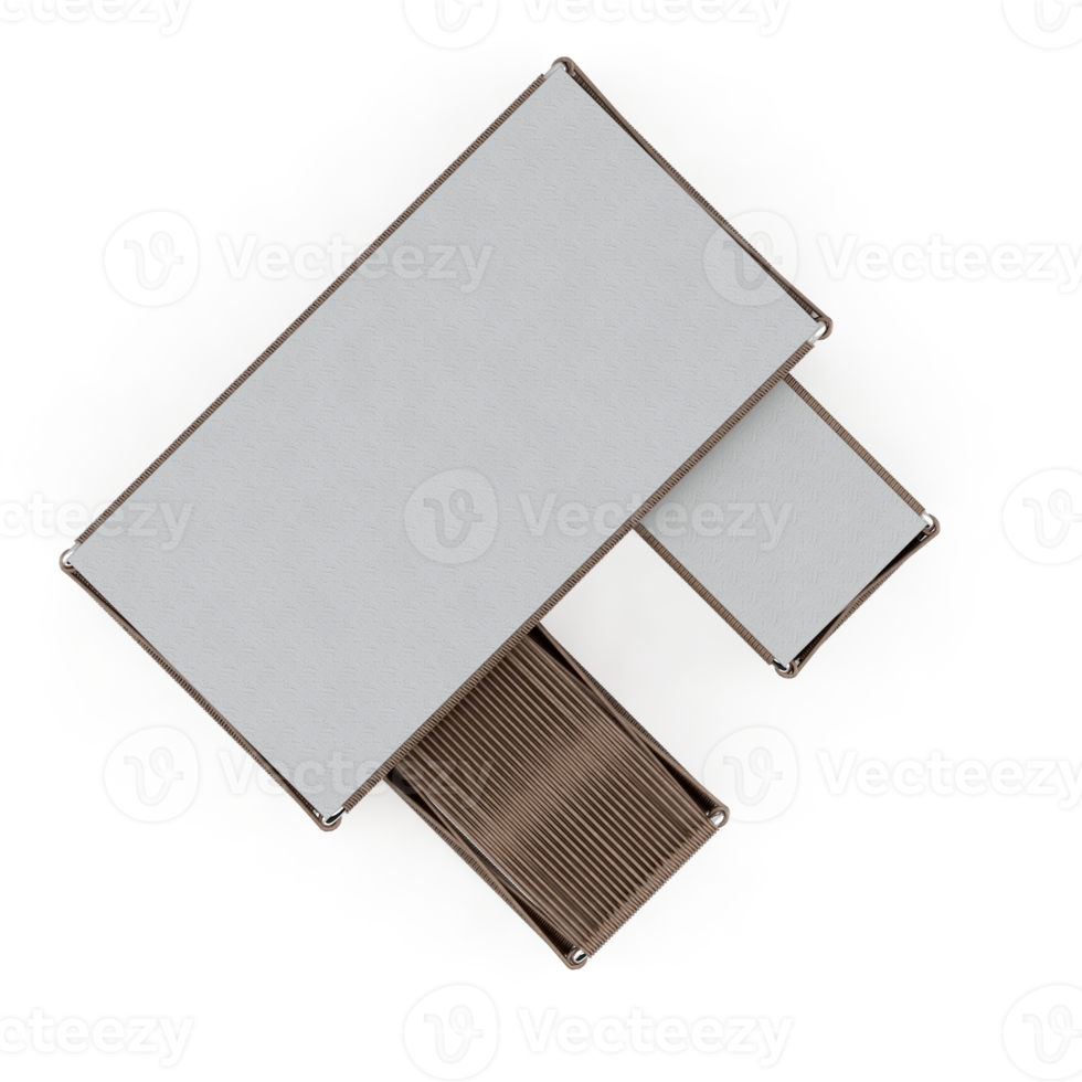 Isometric Table set Top 3D render png