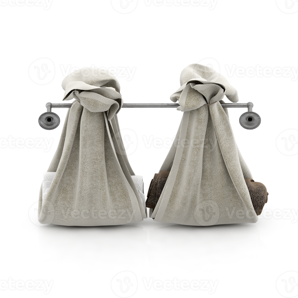 Isometric towels 3D isolated render png