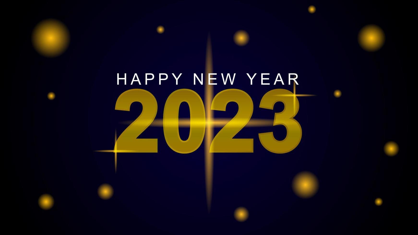 Happy New Year 2023 Greeting card design and social media post vector