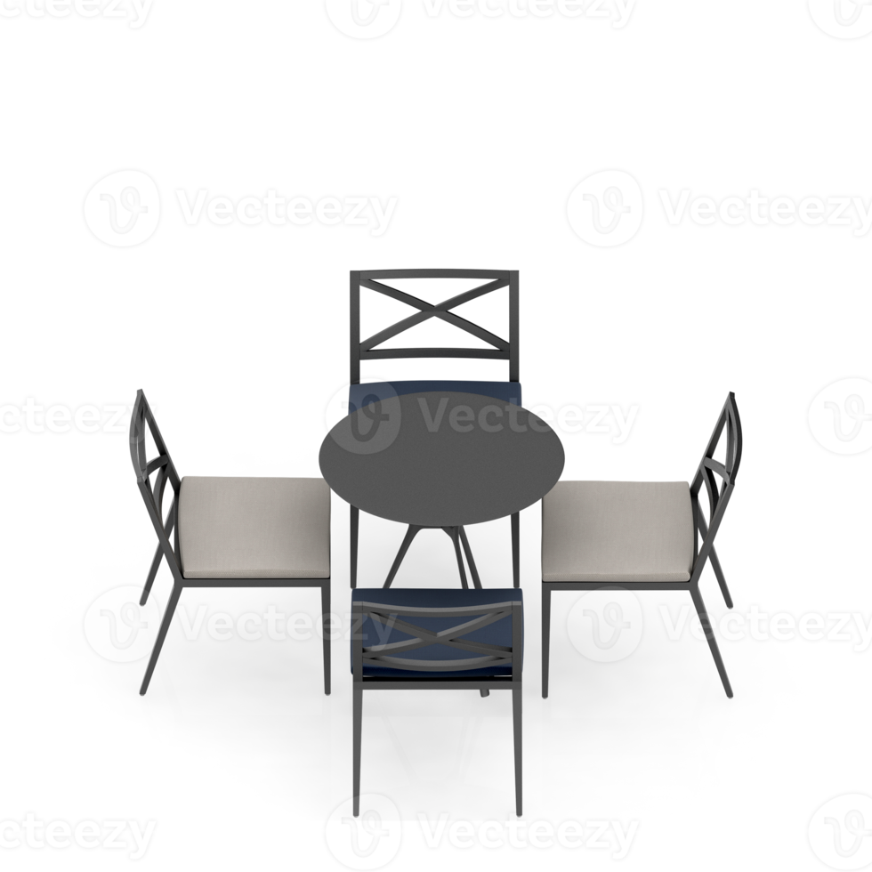 Isometric Table set Perspective 3D render png