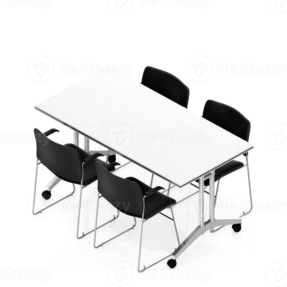 conjunto de mesa isométrica perspectiva 3d render png