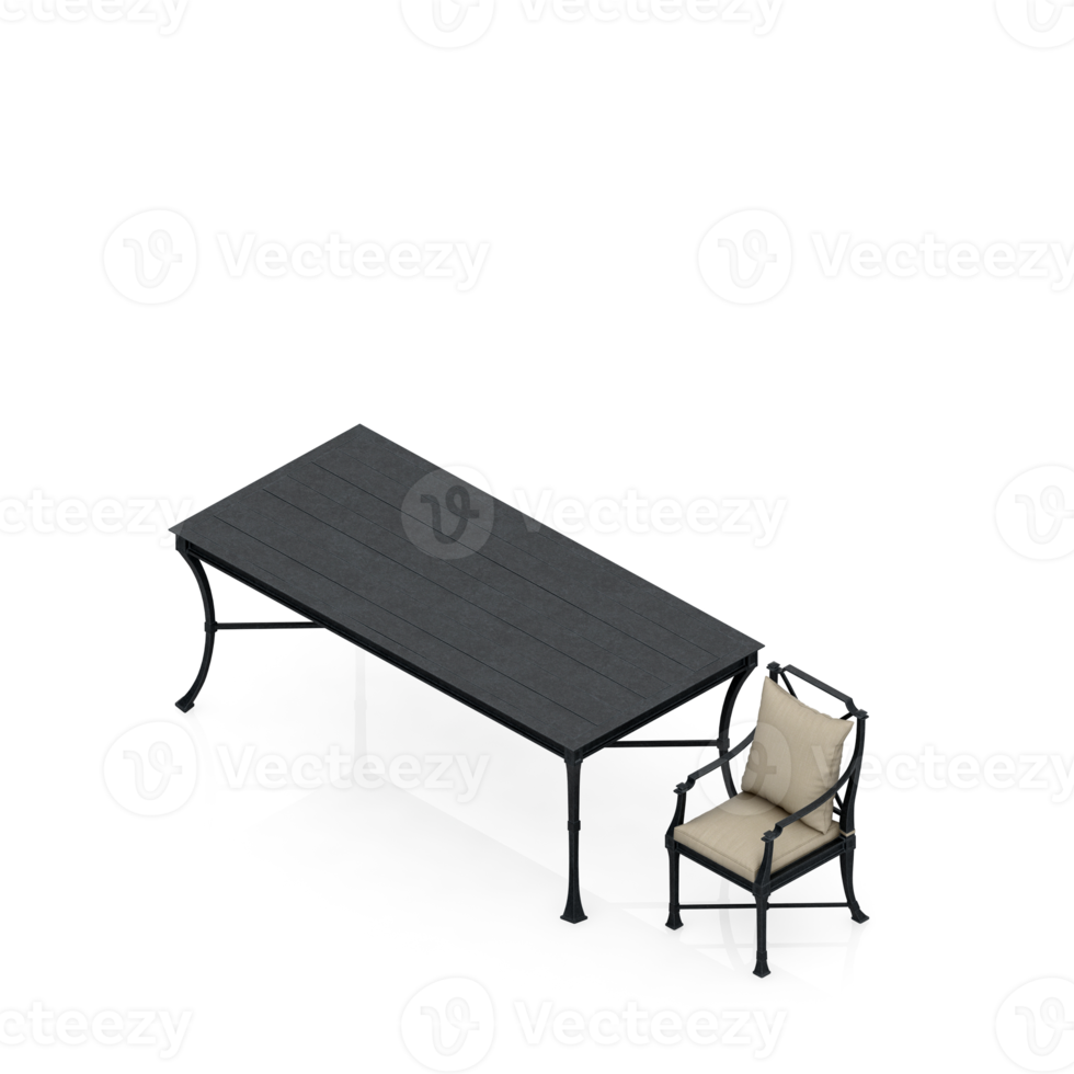 Isometric Table set Perspective 3D render png