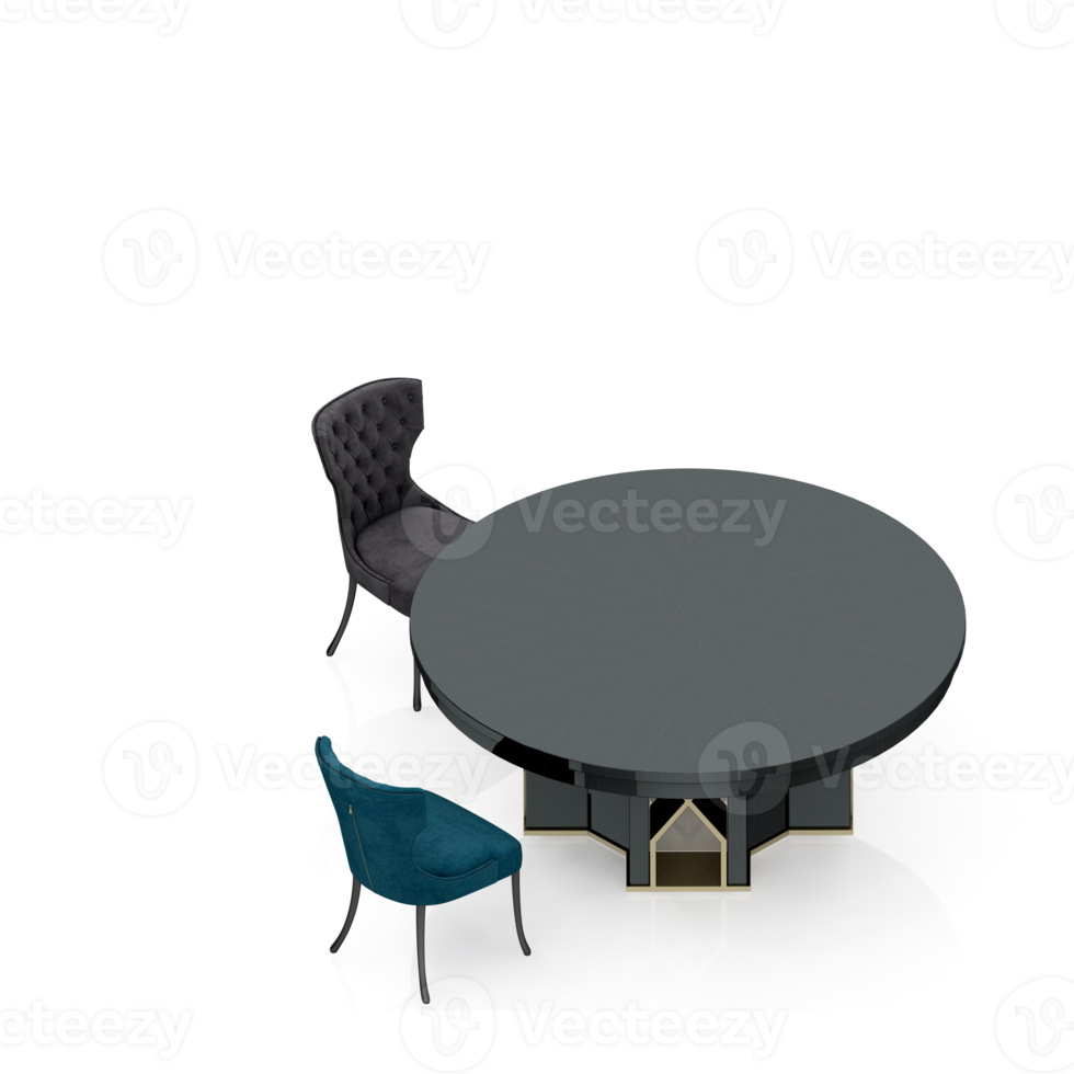 Isometric Table set Perspective 3D render png