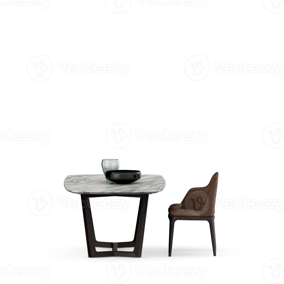Isometric Table set front 3D render png