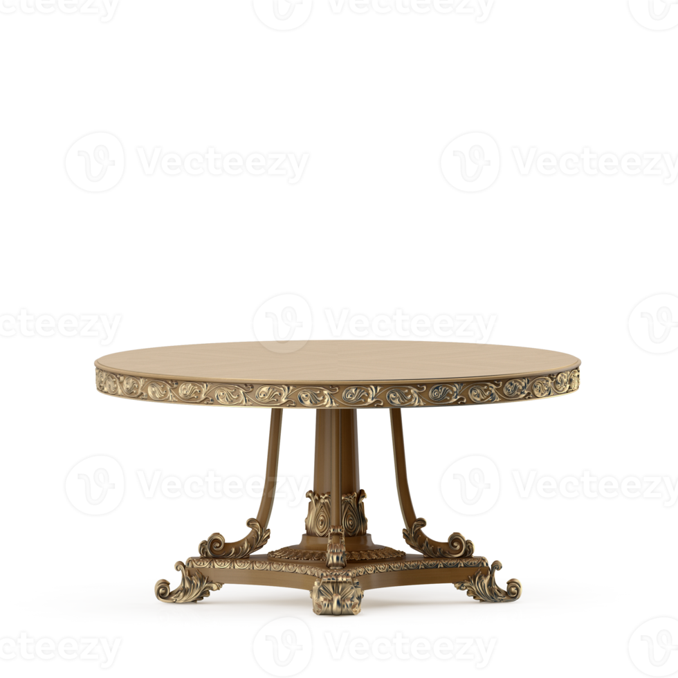 Isometric Table set front 3D render png
