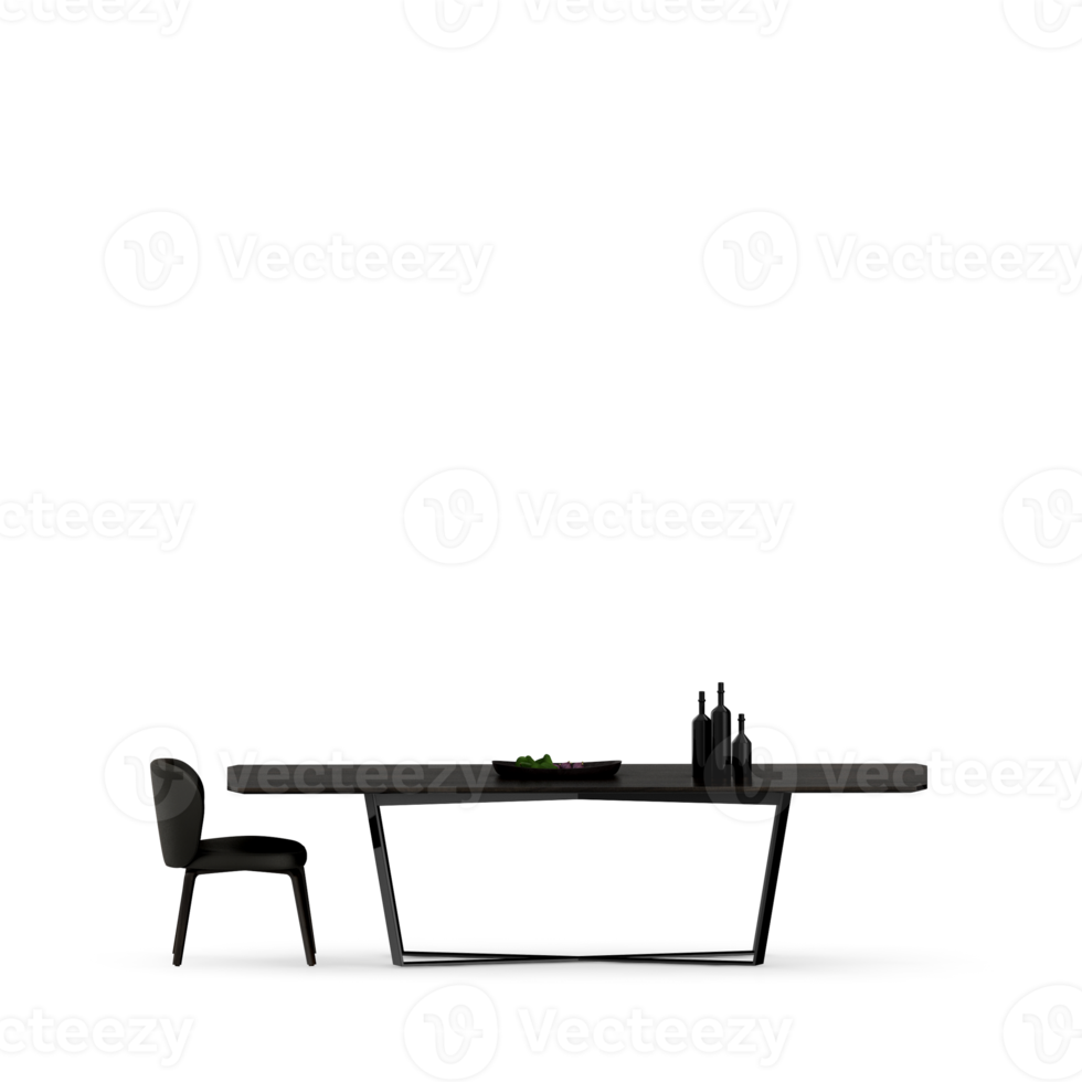 Isometric Table set front 3D render png
