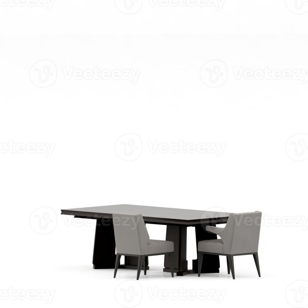 Isometric Table set front 3D render png