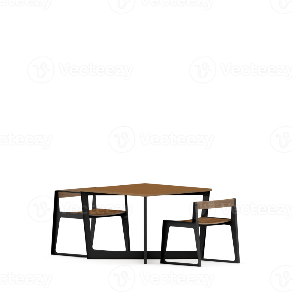 Isometric Table set front 3D render png