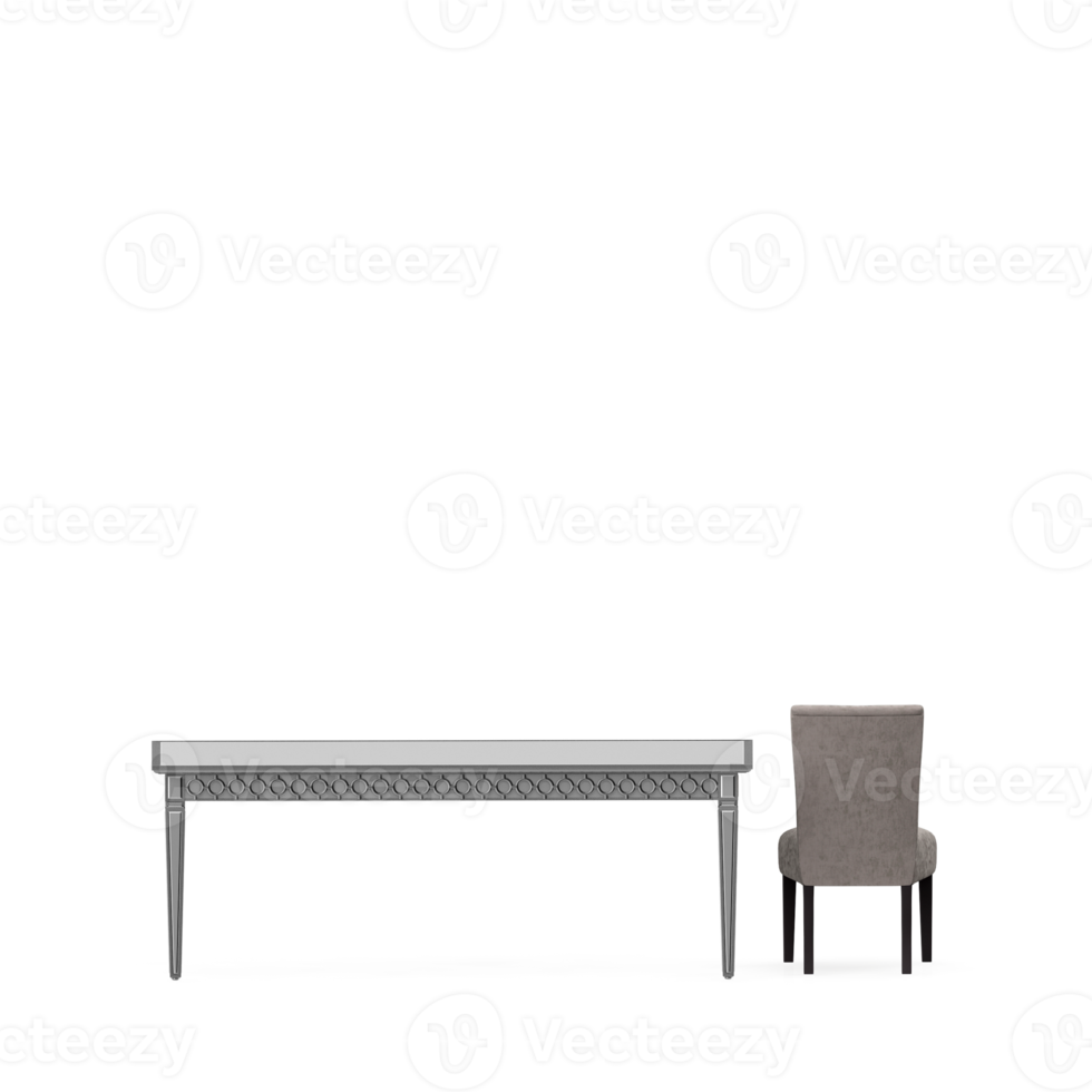 Isometric Table set front 3D render png