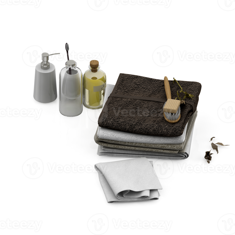 Isometric towels 3D isolated render png